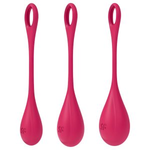 Satisfyer Yoni Power 1 - gésagolyó szett (piros, 3 részes)