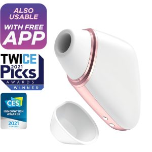 Satisfyer Love Triangle - App-vezérelt léghullámos csiklóizgató (fehér)