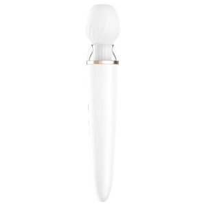 Satisfyer Double Wand-er - App-vezérelt masszírozó vibrátor (fehér)