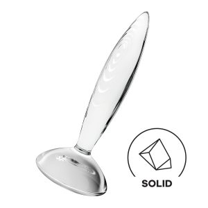 Satisfyer Sparkling Crystal - bordázott üveg dildó (átlátszó)
