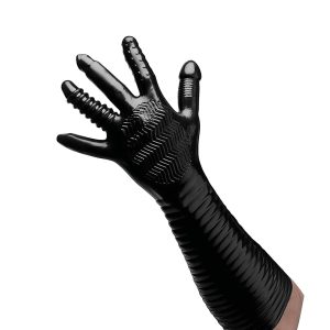 XR Brands - Pleasure Fister - textúrált öklöző kesztyű (fekete)
