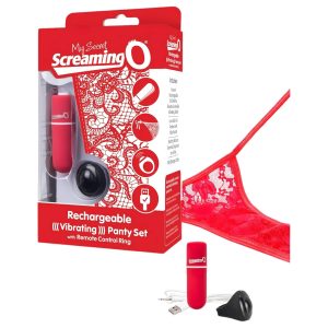 Screaming O Panty Set - vibrációs tanga (piros, S-L)