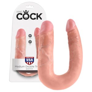 King Cock dupla dildó (közepes, testszínű)