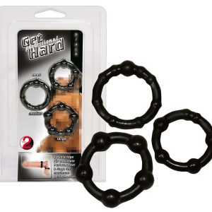 You2Toys - Légy kemény! péniszgyűrű szett (fekete, 3 db)