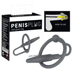 You2Toys - Penisplug - szilikon makkgyűrű kúpos dilátorral (szürke)
