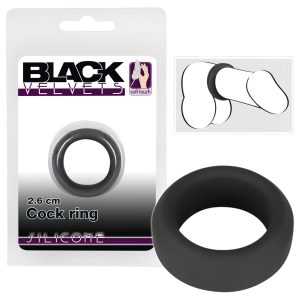 Black Velvets - vastagfalú péniszgyűrű (2,6 cm, fekete)