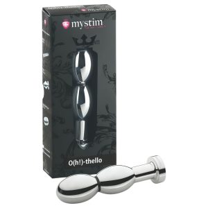 mystim O(h!)-thello - elektro, gömbös anál plug (ezüst)