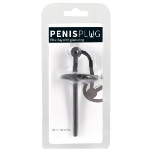 You2Toys - Penisplug - szilikon makkgyűrű üreges dilátorrall (fekete)