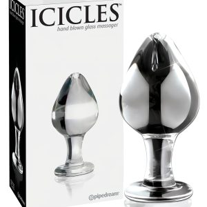 Icicles No. 25 - kúpos, üveg anál plug (átlátszó)