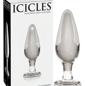 Icicles No. 26 - kúpos, üveg anál plug (átlátszó)