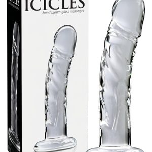 Icicles No. 62 - péniszes üveg dildó (átlátszó)
