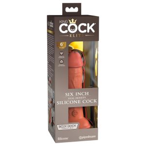 King Cock Elite 6 - tapadókorongos, élethű dildó (15 cm) - sötét