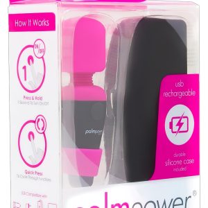 PalmPower Pocket Wand - mini masszírozó vibrátor (pink-fekete)