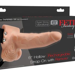 Pipedream - Fetish Strap-On 6 - felcsatolható, üreges vibrátor (testszínű)