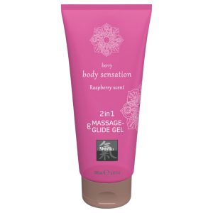 HOT - Shiatsu 2in1 Rashberry scent - masszázs síkosító - málna (200 ml)