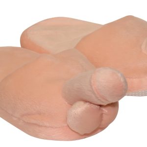 Plüss papucs natúr - pénisz formájú