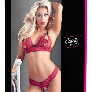 Cottelli - Kéjes melltartó szett csipkéből (piros)