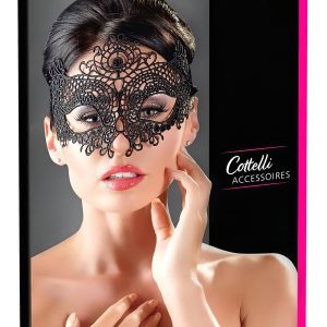 Cottelli - hímzett, csipke hatású maszk (fekete)