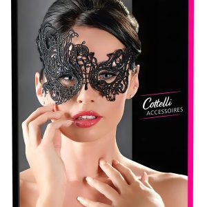 Cottelli - hímzett, aszimmetrikus maszk (fekete)