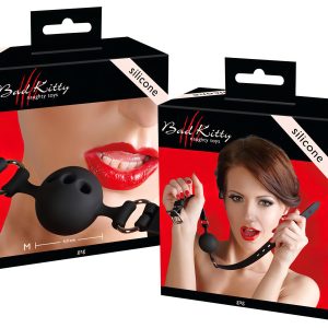 Bad Kitty - szilikon szájpecek közepes (fekete)