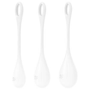 Satisfyer Yoni Power 1 - gésagolyó szett (fehér, 3 részes)