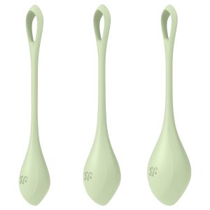 Satisfyer Yoni Power 2 - gésagolyó szett (zöld, 3 részes)