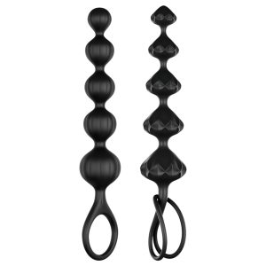 Satisfyer Love Beads - gyöngyös anál dildó szett (fekete)