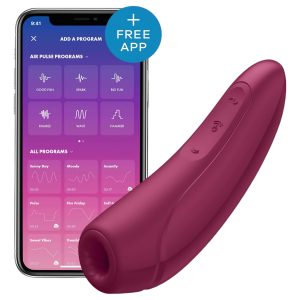 Satisfyer Curvy 1+ - app-vezérelt léghullámos csiklóizgató (piros)
