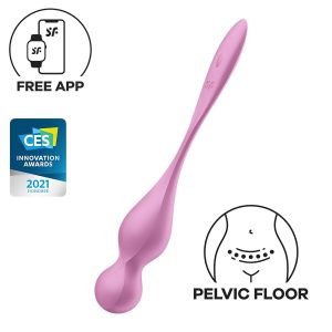 Satisfyer Love Birds 1 - App-vezérelt vibrációs gésagolyó (pink)
