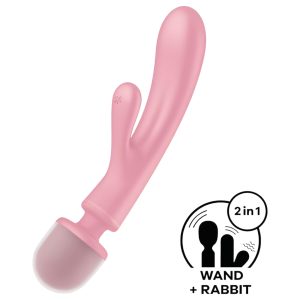 Satisfyer Triple Lover - G-pont és masszírozó wand vibrátor (pink)