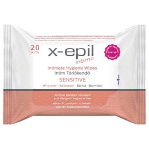 X-Epil Intimo Sensitive - intim törlő kendő (20 db)