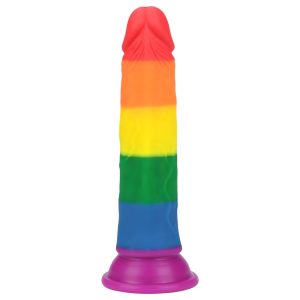 Lovetoy Prider - élethű dildó - 19 cm (szivárvány)
