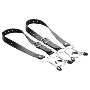 XR Brands - szeméremajak-széthúzó csipeszek (fekete)
