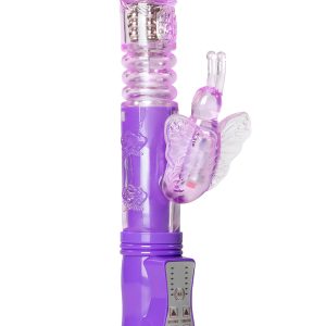 EasyToys Butterfly - forgó-lökő vibrátor (lila)