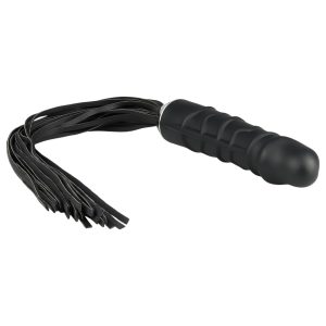 EasyToys Flogger - korbács és szilikon dildó egyben (fekete)
