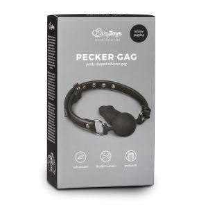 EasyToys - szájpecek belső dildóval (fekete)