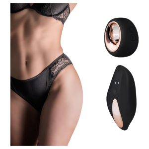 Pantyrebel - fekete high-leg bugyi + rádiós vibrátor (S-L)