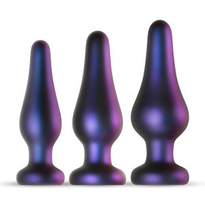 Hueman Comets - szilikon anál plug szett (3 részes, lila)