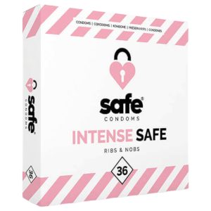 SAFE Intense Safe - bordázott és pontozott óvszer (36 db)