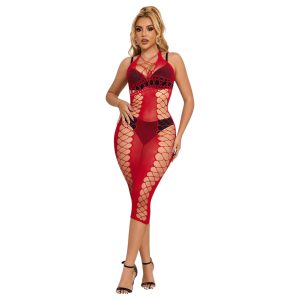 Subblime 952327 - keresztpántos necc ruha (piros) - S-L