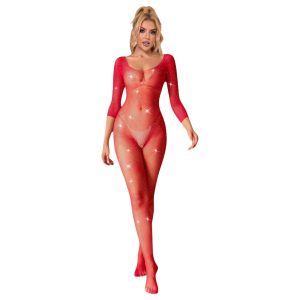 Subblime 952419 - csillogó strasszos overál - (piros) -XS-M