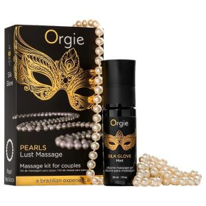 Orgie Pearls Lust - gyöngy nyaklánc és masszázsgél (30 ml)