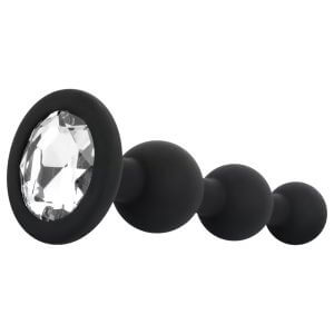 EasyToys - gyöngyös szilikon anál plug kezdőknek (fekete)