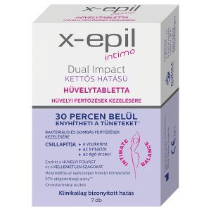 X-Epil Intimo Dual Impact - kettős hatású hüvelytabletta (7 db)