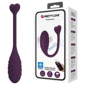 Pretty Love Fisherman - hordható App-vezérelt vibrációs tojás (lila)