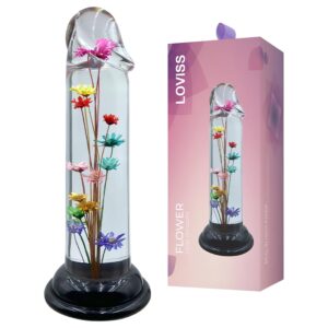 LOVISS Flower - sima üveg dildó (átlátszó)