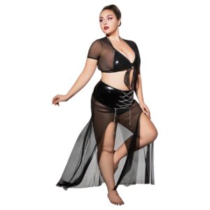 JSY 065 - babydoll szett - fekete (XL-2XL)