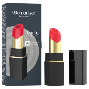 Womanizer Beauty - rúzs alakú léghullámos csiklóizgató (fekete)