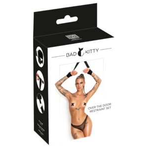 Bad Kitty - ajtóra akasztható csuklórögzítő szett (fekete)