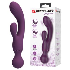 Pretty Love All Rounder - dupla fejű G-pont és csiklóvibrátor (lila)